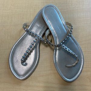 Jessica Simpson Strappy Sandals, Gold/Silver, Size 7.5